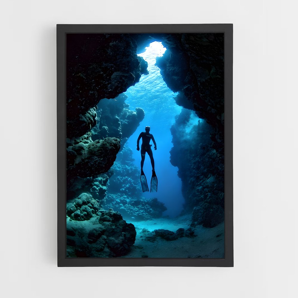 Poster Exploration Souterraine – affiche Plongeon depuis une plateforme (vue 2)